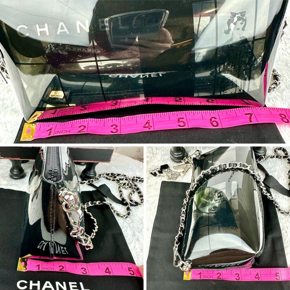 CHANEL Windows Clear and black pouch crossbody, fanny pack, bum bag! RARE! - Picture 14 of 15